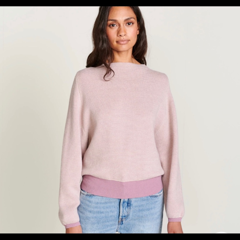 Dusky pink stripe sweater.